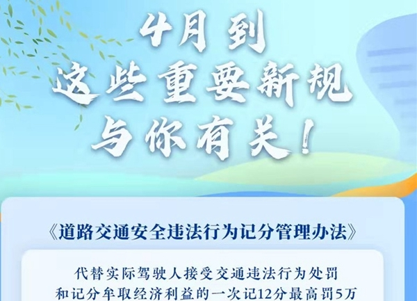 4月到，這些重要新規(guī)影響你的生活