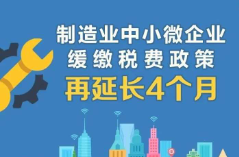 制造業(yè)中小微企業(yè)緩繳稅費(fèi)政策再延長！一圖讀懂政策要點(diǎn)