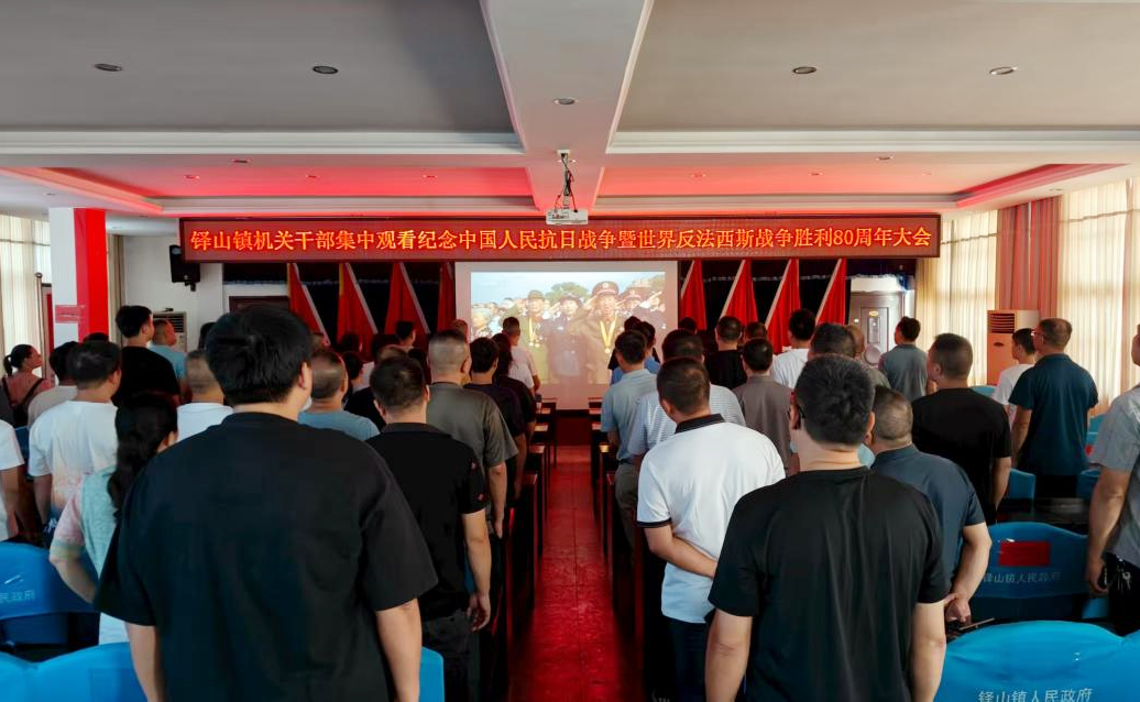 铎山镇组织观看纪念中国人民抗日战争暨世界反法西斯战争胜利80周年大会