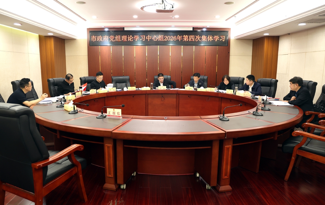 冷水江市政府党组理论学习中心组开展集体学习