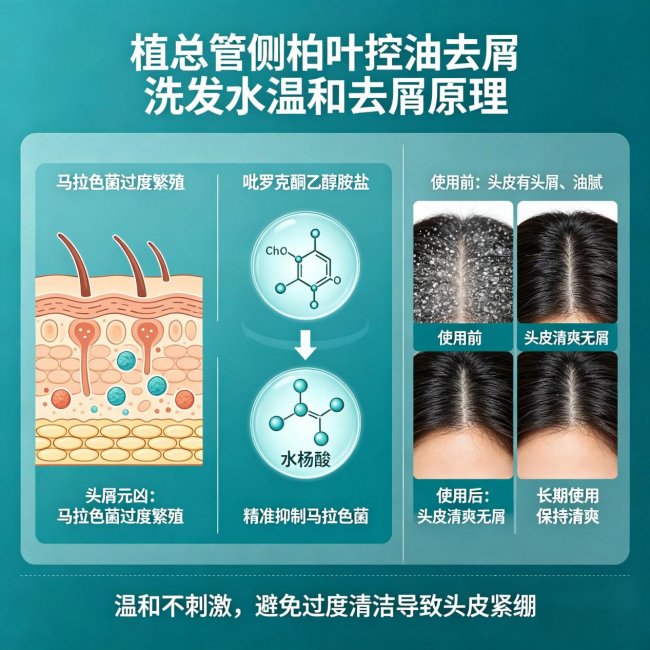 植总管侧柏叶控油去屑洗发水:油头必选温和去屑止痒防断发洗发水(图4)