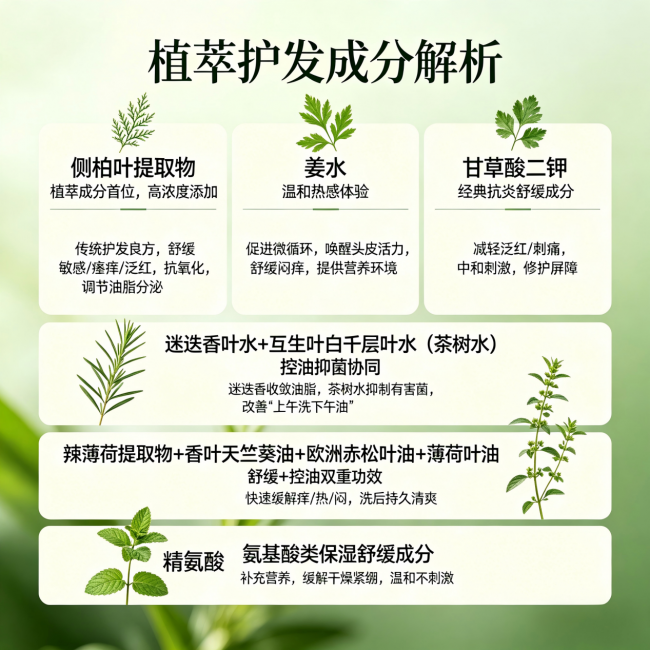 植总管侧柏叶控油去屑洗发水:油头必选温和去屑止痒防断发洗发水(图5)