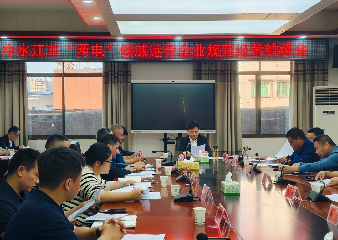 冷水江市召开“两电”领域运营企业规范经营约谈会